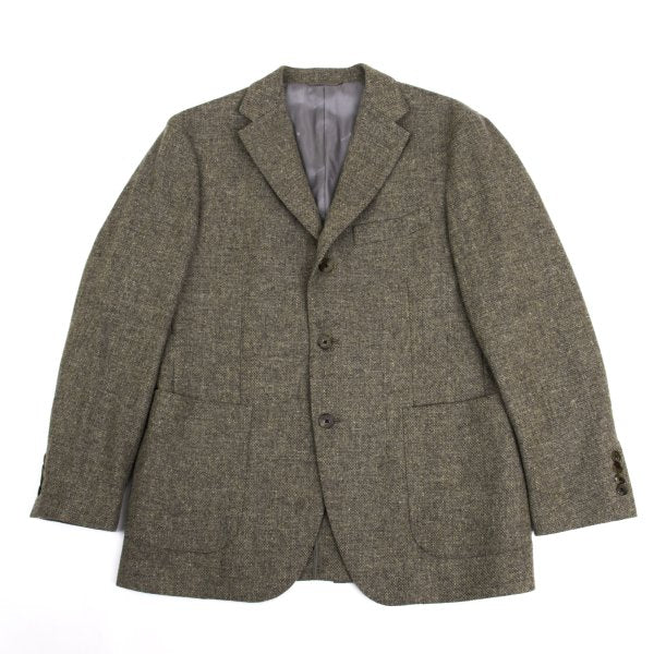 Papas Bottoli Wool Patch Pocket Tailored Blazer Brown Size L