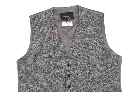 Papas SOLBIATI Wool Blend Gilet Vest Gray Size L