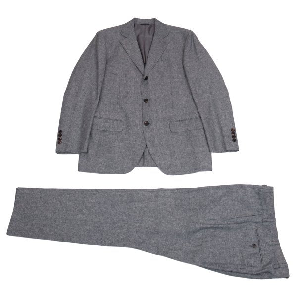 Papas HAVANA Mixed Fabric Linen Silk Suit Blue Size L