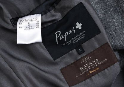 Papas HAVANA Mixed Fabric Linen Silk Suit Blue Size L