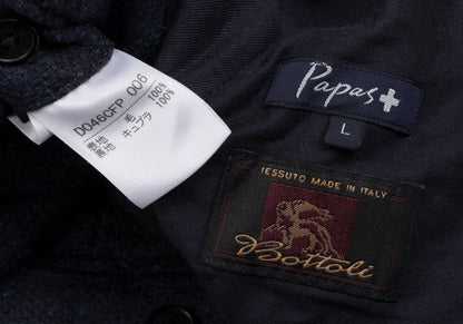 Papas Bottoli Wool Tapered Pants Navy Size L