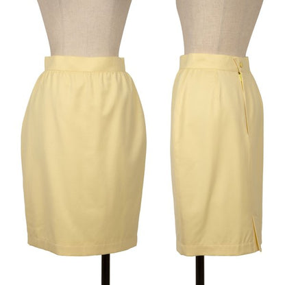 Thierry Mugler Wool A-Line Midi Skirt Yellow Size 63-90