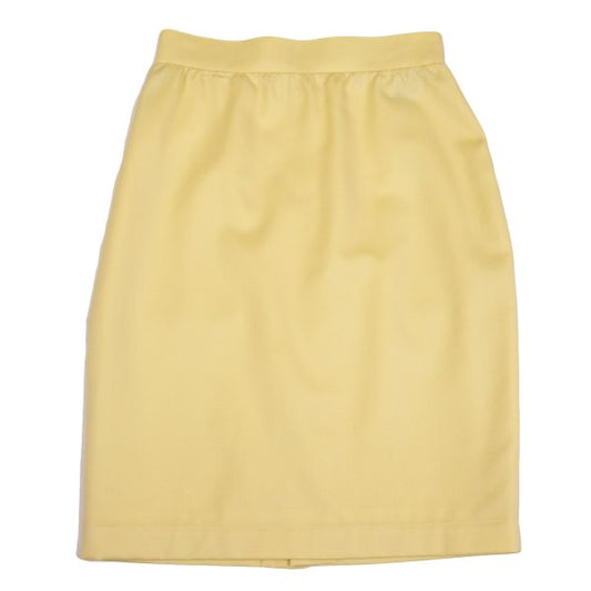 Thierry Mugler Wool A-Line Midi Skirt Yellow Size 63-90