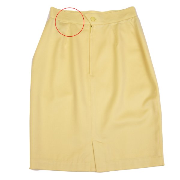 Thierry Mugler Wool A-Line Midi Skirt Yellow Size 63-90