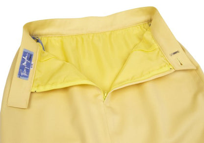Thierry Mugler Wool A-Line Midi Skirt Yellow Size 63-90
