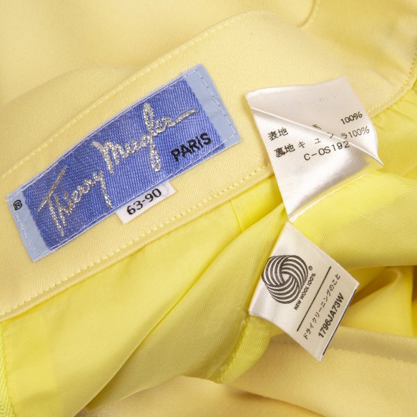 Thierry Mugler Wool A-Line Midi Skirt Yellow Size 63-90