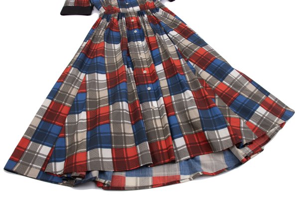Thierry Mugler Cotton Check Print Dress Multi Size 7AR