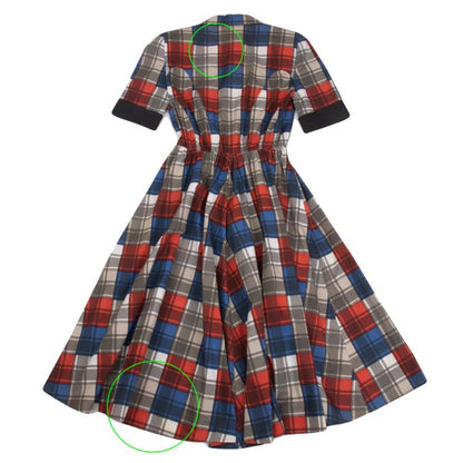 Thierry Mugler Cotton Check Print Dress Multi Size 7AR
