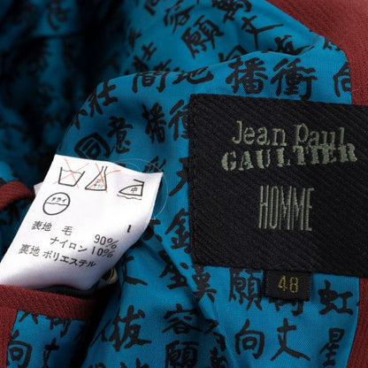 Jean Paul GAULTIER HOMME Wool Mao Jacket Bordeaux Size 48