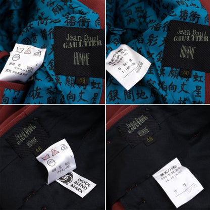 Jean Paul GAULTIER HOMME Kanji Lining Suit Red Size 48