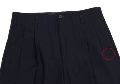 Jean Paul GAULTIER HOMME Wool Tuck Pants Navy Size 48