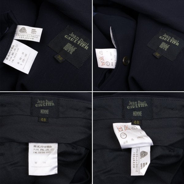 Jean Paul GAULTIER HOMME Wool Double Suit Navy Size 50