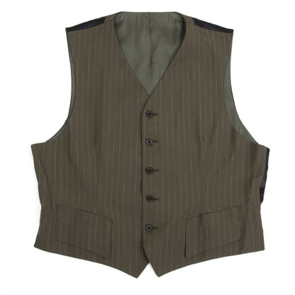 Jean Paul GAULTIER HOMME Striped Wool Vest Khaki Size 48
