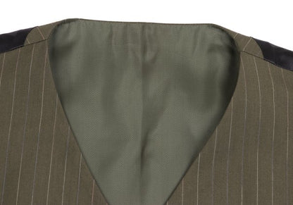 Jean Paul GAULTIER HOMME Striped Wool Vest Khaki Size 48