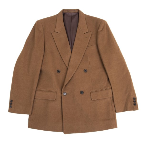Paul Smith Cashmere Blend Flannel Double Jacket Brown Size L
