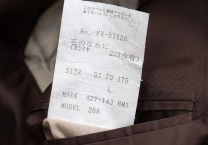 Paul Smith Cashmere Blend Flannel Double Jacket Brown Size L