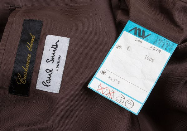 Paul Smith Cashmere Blend Flannel Double Jacket Brown Size L