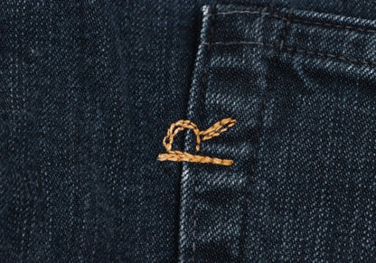 45rpm Indigo Dye Leather Patch Jeans Blue Size 28