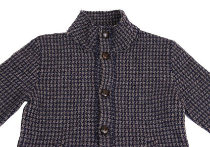 roberto collina Wool Houndstooth Stand Jacket Brown Size 46