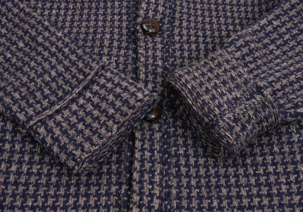 roberto collina Wool Houndstooth Stand Jacket Brown Size 46