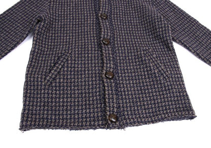 roberto collina Wool Houndstooth Stand Jacket Brown Size 46