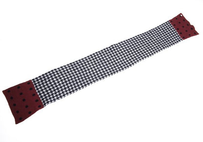 45rpm Wool Houndstooth Dot Scarf White
