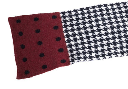 45rpm Wool Houndstooth Dot Scarf White