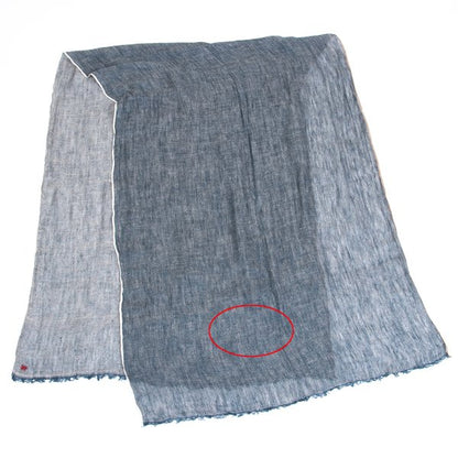 45rpm Fringed Linen Scarf Blue
