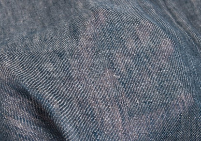 45rpm Fringed Linen Scarf Blue