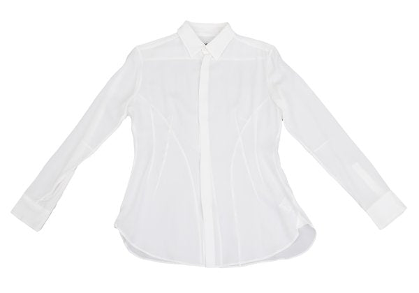 Y's Acetate Poly Fly Front Shirt White Size 40