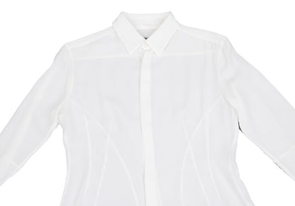 Y's Acetate Poly Fly Front Shirt White Size 40