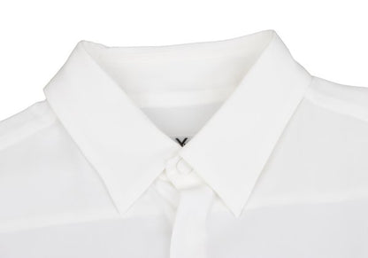 Y's Acetate Poly Fly Front Shirt White Size 40