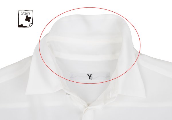 Y's Acetate Poly Fly Front Shirt White Size 40