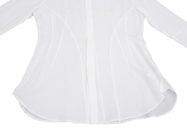 Y's Acetate Poly Fly Front Shirt White Size 40