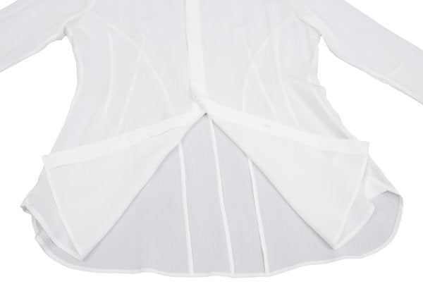 Y's Acetate Poly Fly Front Shirt White Size 40