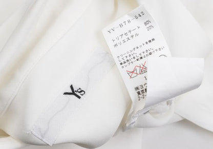 Y's Acetate Poly Fly Front Shirt White Size 40