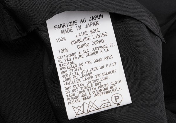 Y's Wool Snap Tailored Blazer Black Size 3