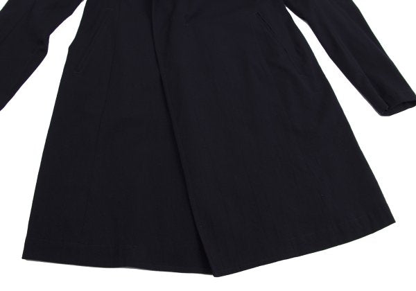 Y's Wool Rayon Raw Edge Snap Long Jacket Blue Size 1