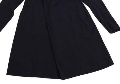 Y's Wool Rayon Raw Edge Snap Long Jacket Blue Size 1