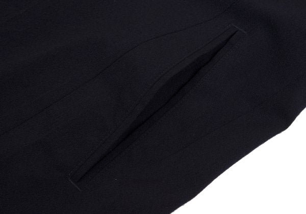Y's Wool Rayon Raw Edge Snap Long Jacket Blue Size 1