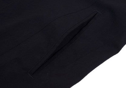 Y's Wool Rayon Raw Edge Snap Long Jacket Blue Size 1