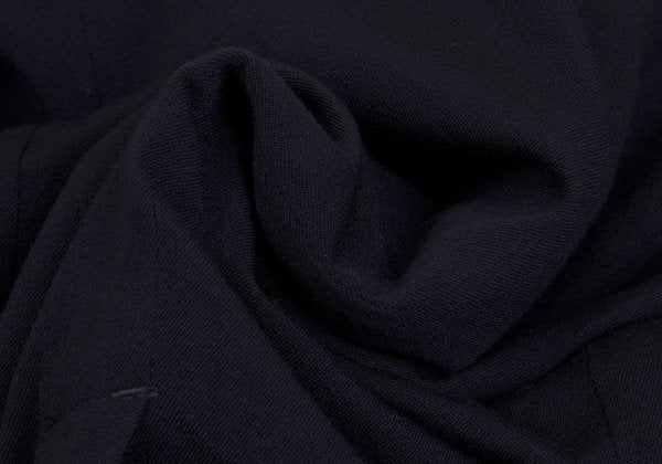 Y's Wool Rayon Raw Edge Snap Long Jacket Blue Size 1