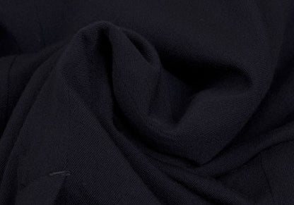 Y's Wool Rayon Raw Edge Snap Long Jacket Blue Size 1