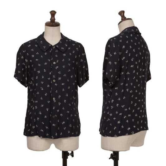 COMME des GARCONS Floral Print Rayon Button-Up Navy Size XS
