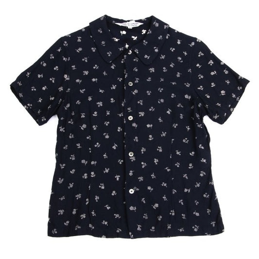 COMME des GARCONS Floral Print Rayon Button-Up Navy Size XS