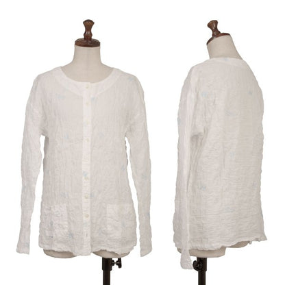 Mademoiselle NON NON Logo Embroidered Blouse White Size 38M