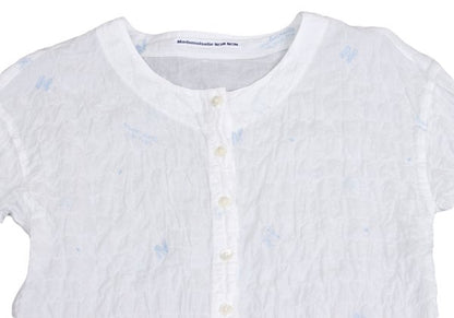Mademoiselle NON NON Logo Embroidered Blouse White Size 38M