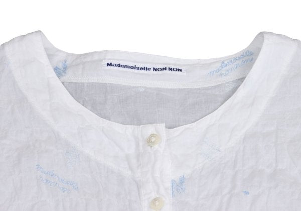 Mademoiselle NON NON Logo Embroidered Blouse White Size 38M