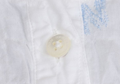 Mademoiselle NON NON Logo Embroidered Blouse White Size 38M