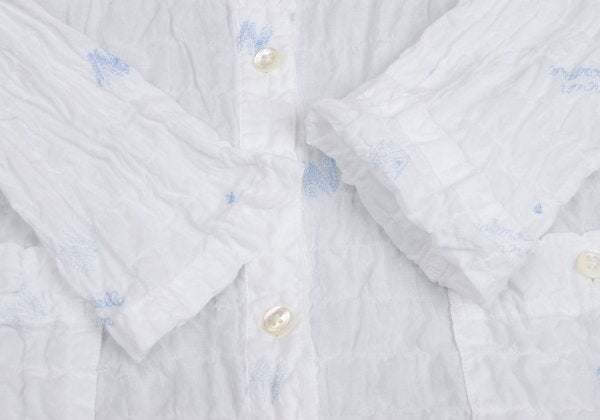 Mademoiselle NON NON Logo Embroidered Blouse White Size 38M